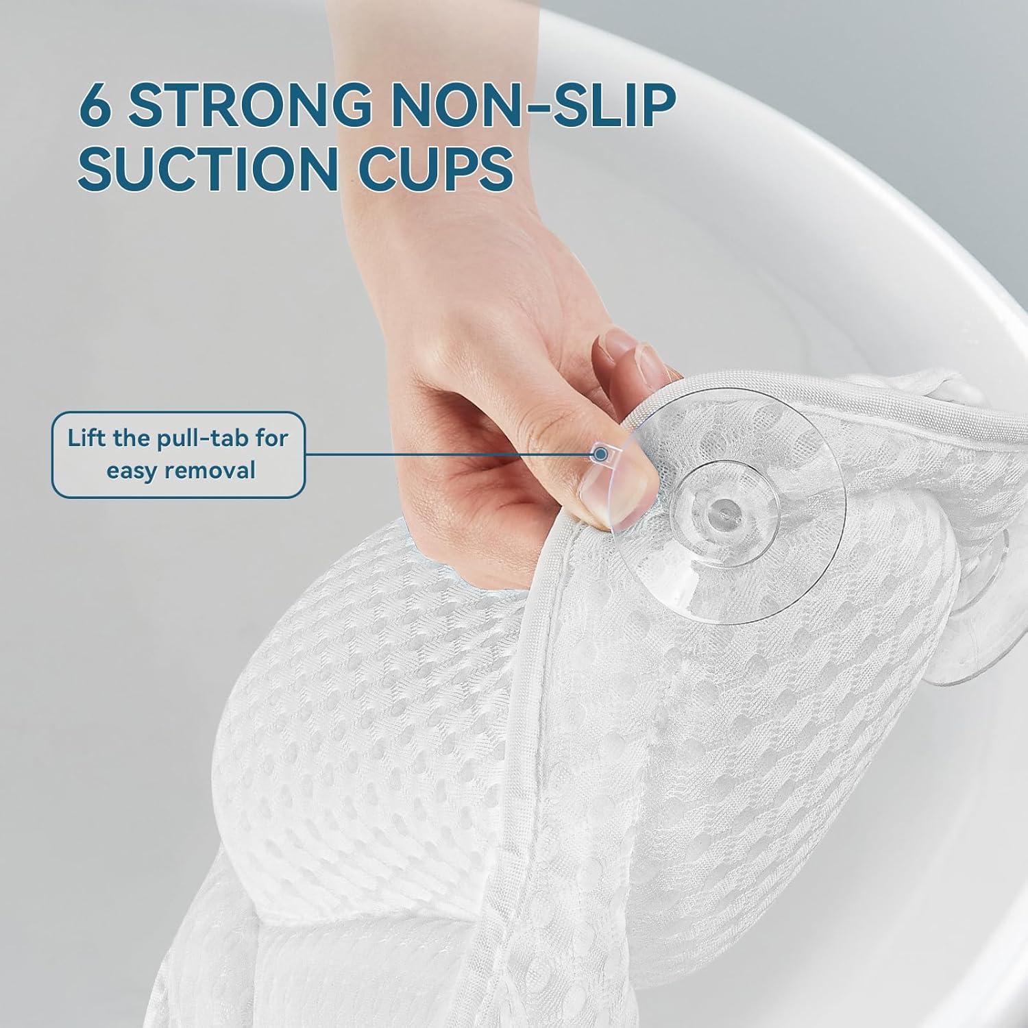 Almohada de Baño Silkena Ergonómica con Ventosas Antideslizantes