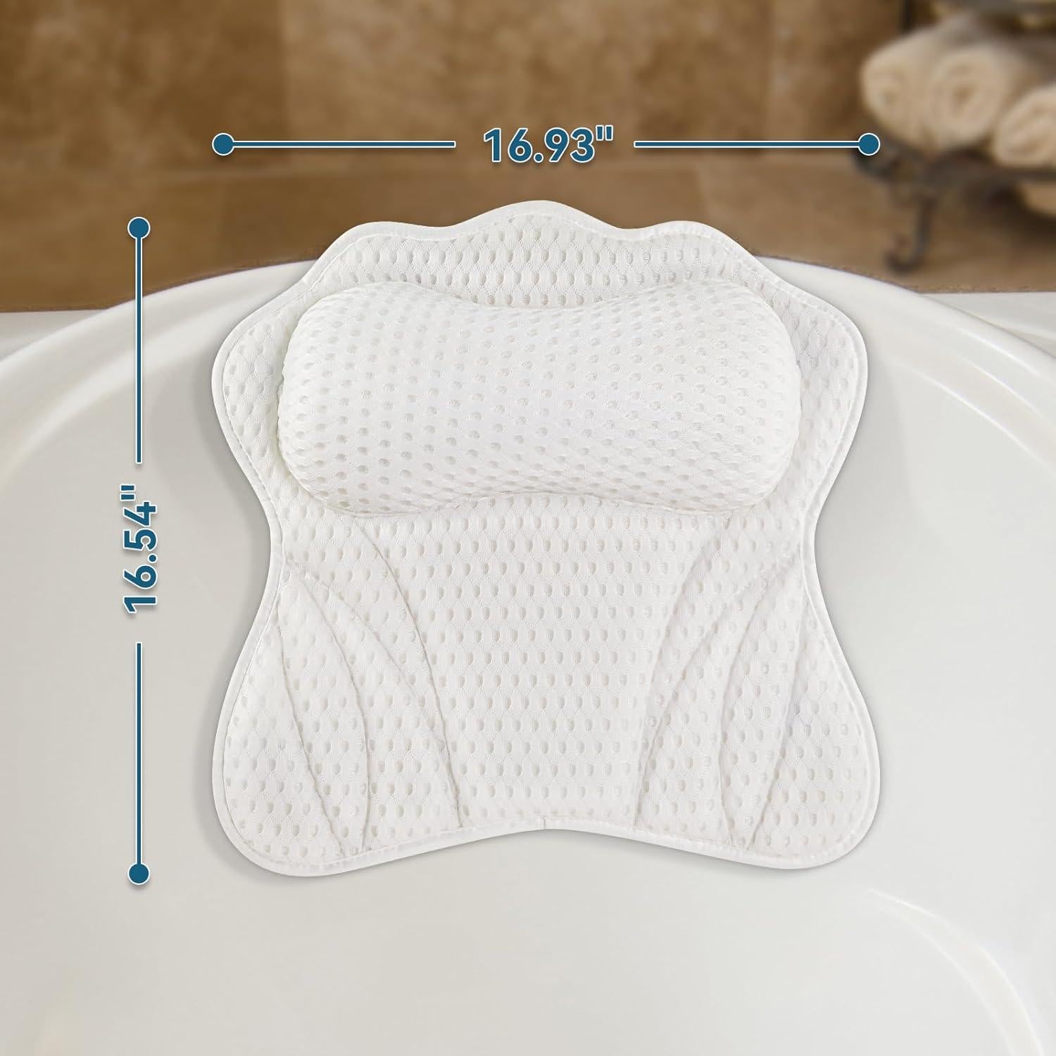 Almohada de Baño Silkena Ergonómica con Ventosas Antideslizantes