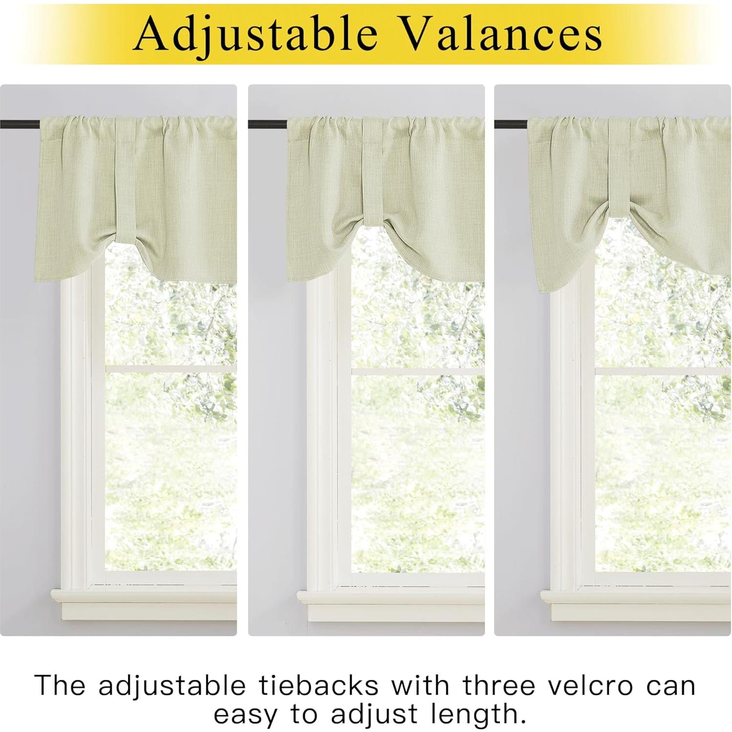 Cortinas de Cocina NICETOWN 132 x 46 cm Aislantes Beige