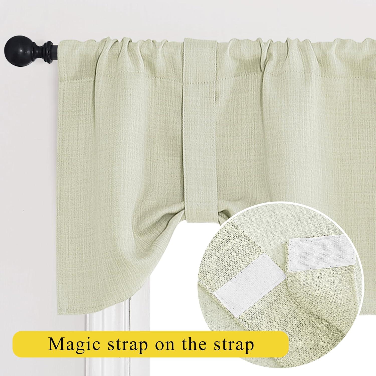 Cortinas de Cocina NICETOWN 132 x 46 cm Aislantes Beige