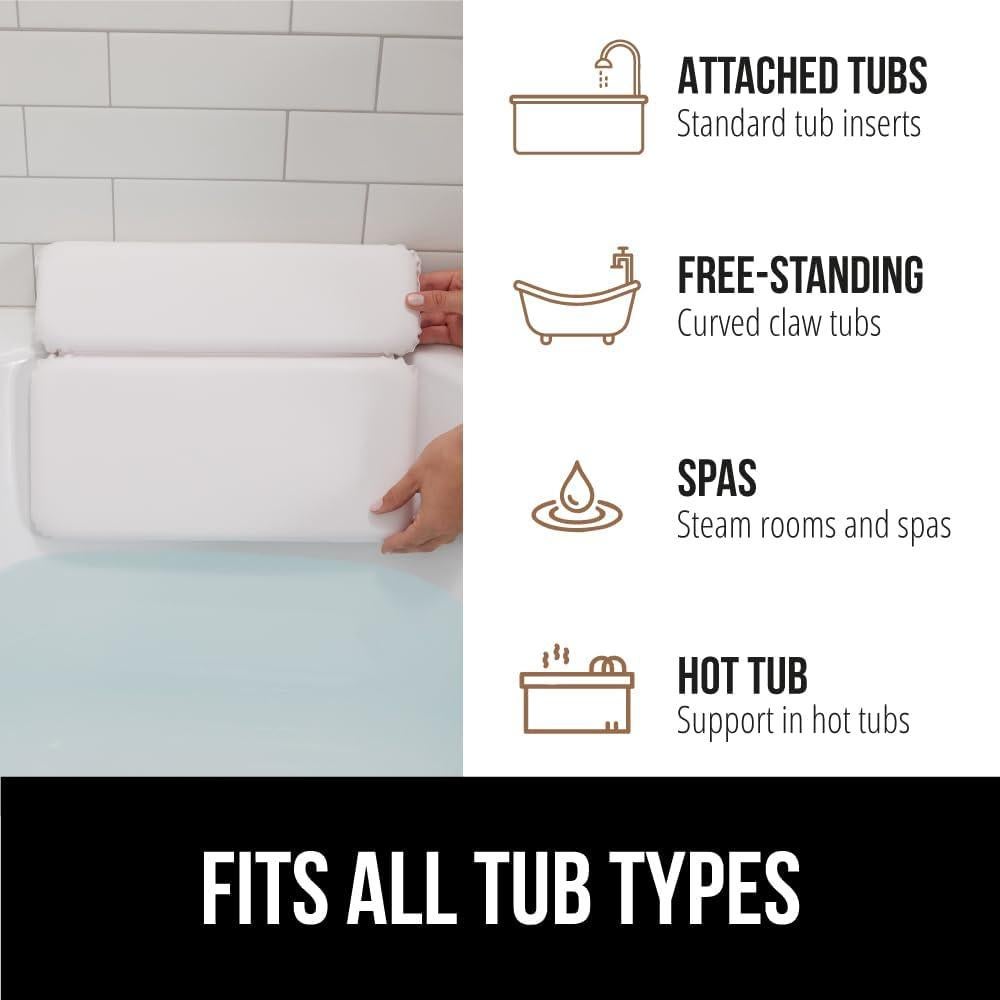 Almohada de Baño GORILLA GRIP con Ventosas y Espuma 5cm