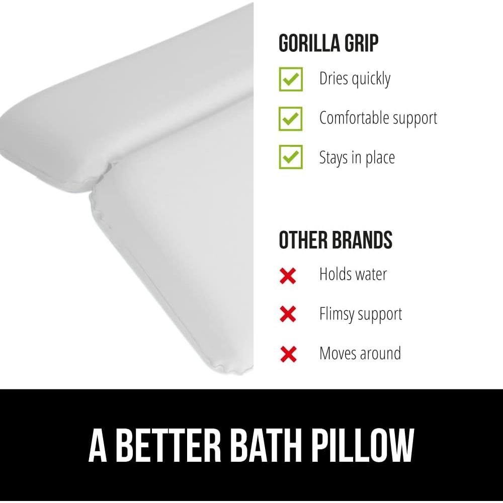 Almohada de Baño GORILLA GRIP con Ventosas y Espuma 5cm