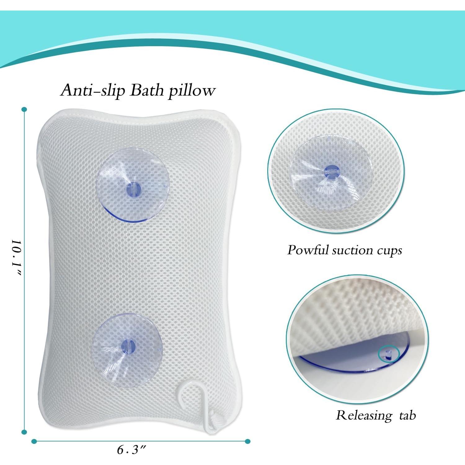 Almohada de Baño Rasenoo con Ventosas, Soporte Cuello Blanco