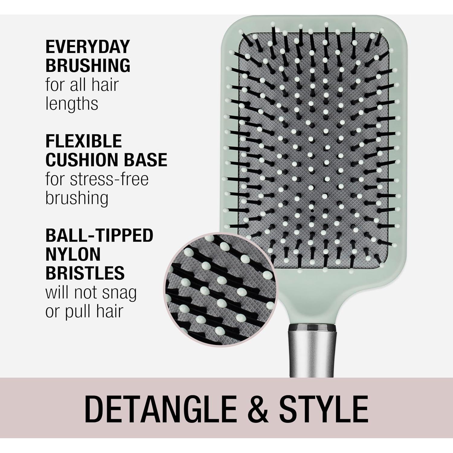 Cepillo Paddle Conair Velvet Touch Verde Salvia - Desenredante