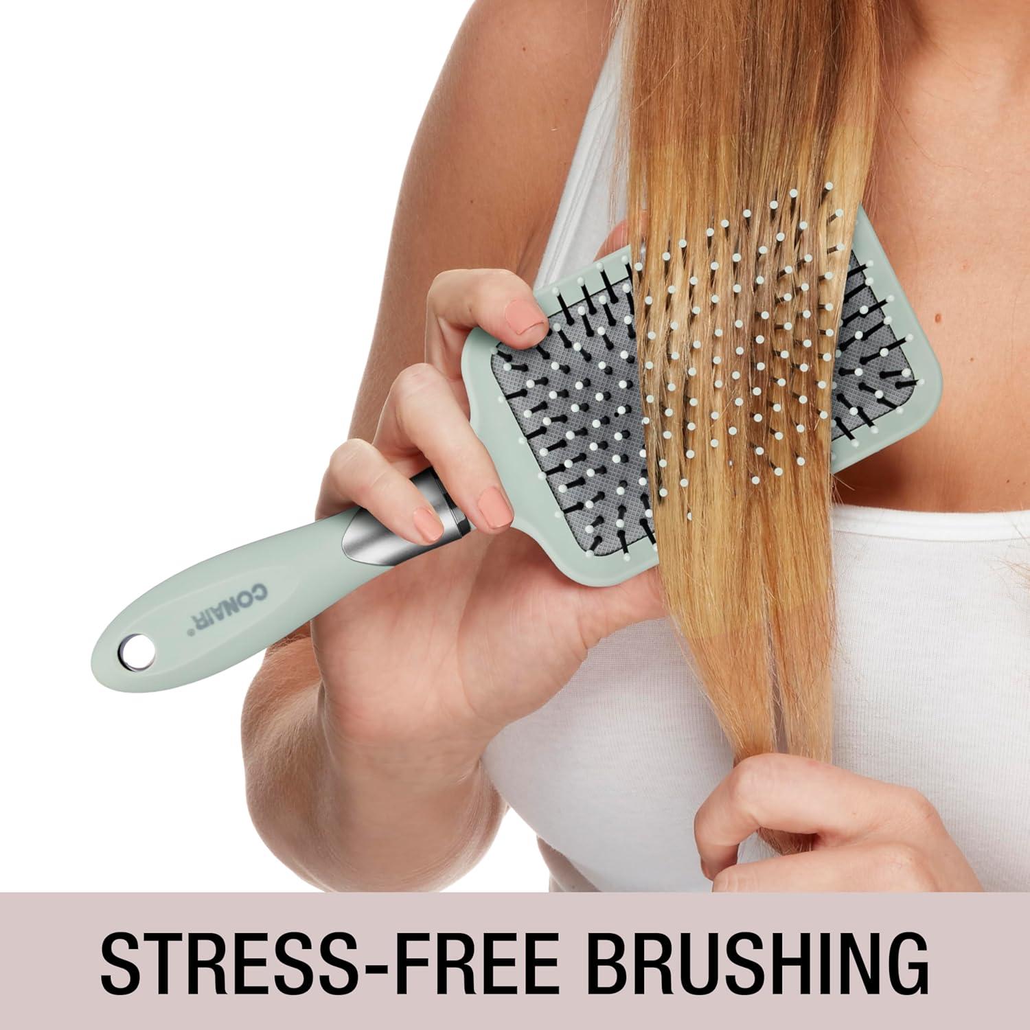 Cepillo Paddle Conair Velvet Touch Verde Salvia - Desenredante