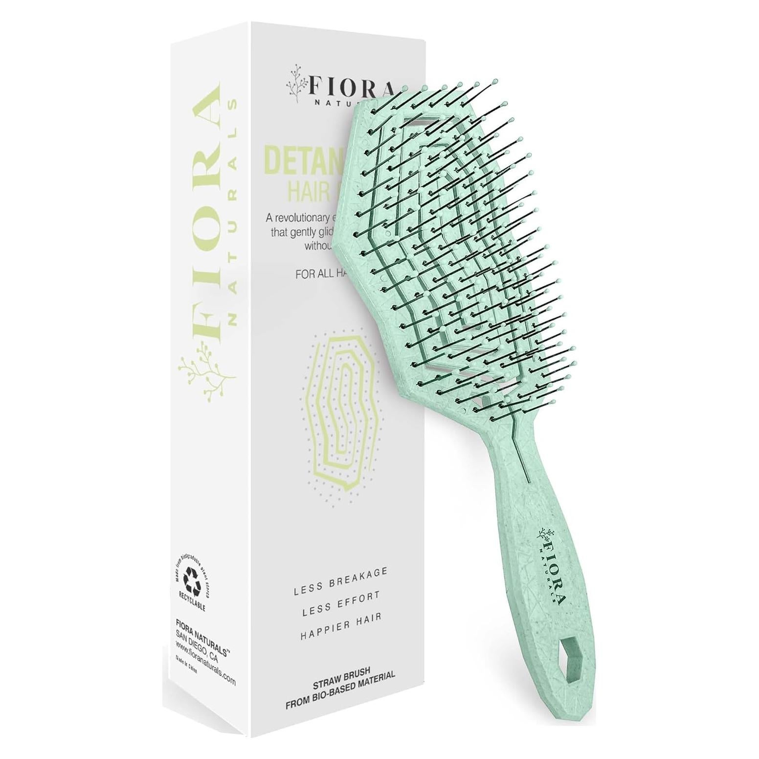 Cepillo Desenredante Ecológico Fiora Naturals - Verde