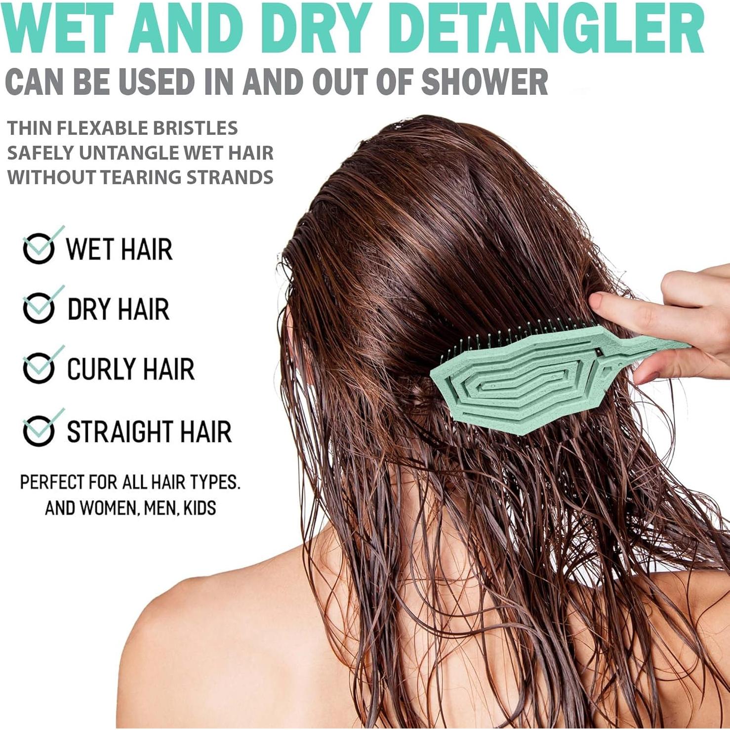 Cepillo Desenredante Ecológico Fiora Naturals - Verde