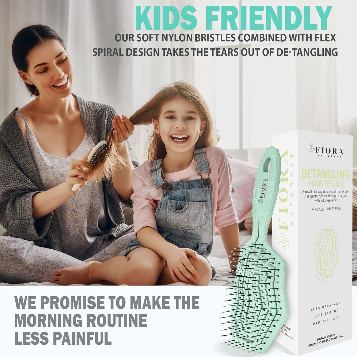 Cepillo Desenredante Ecológico Fiora Naturals - Verde