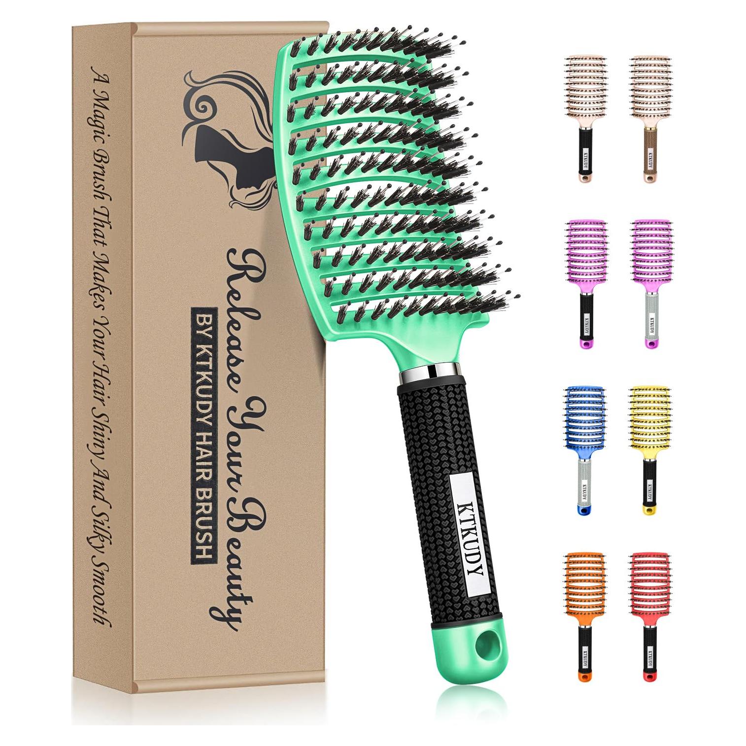 Cepillo Desenredante KTKUDY Verde Claro para Todo Tipo de Cabello