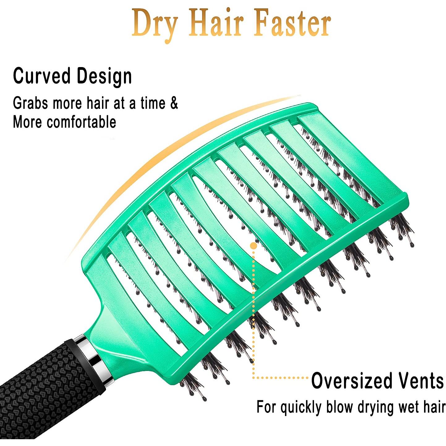 Cepillo Desenredante KTKUDY Verde Claro para Todo Tipo de Cabello