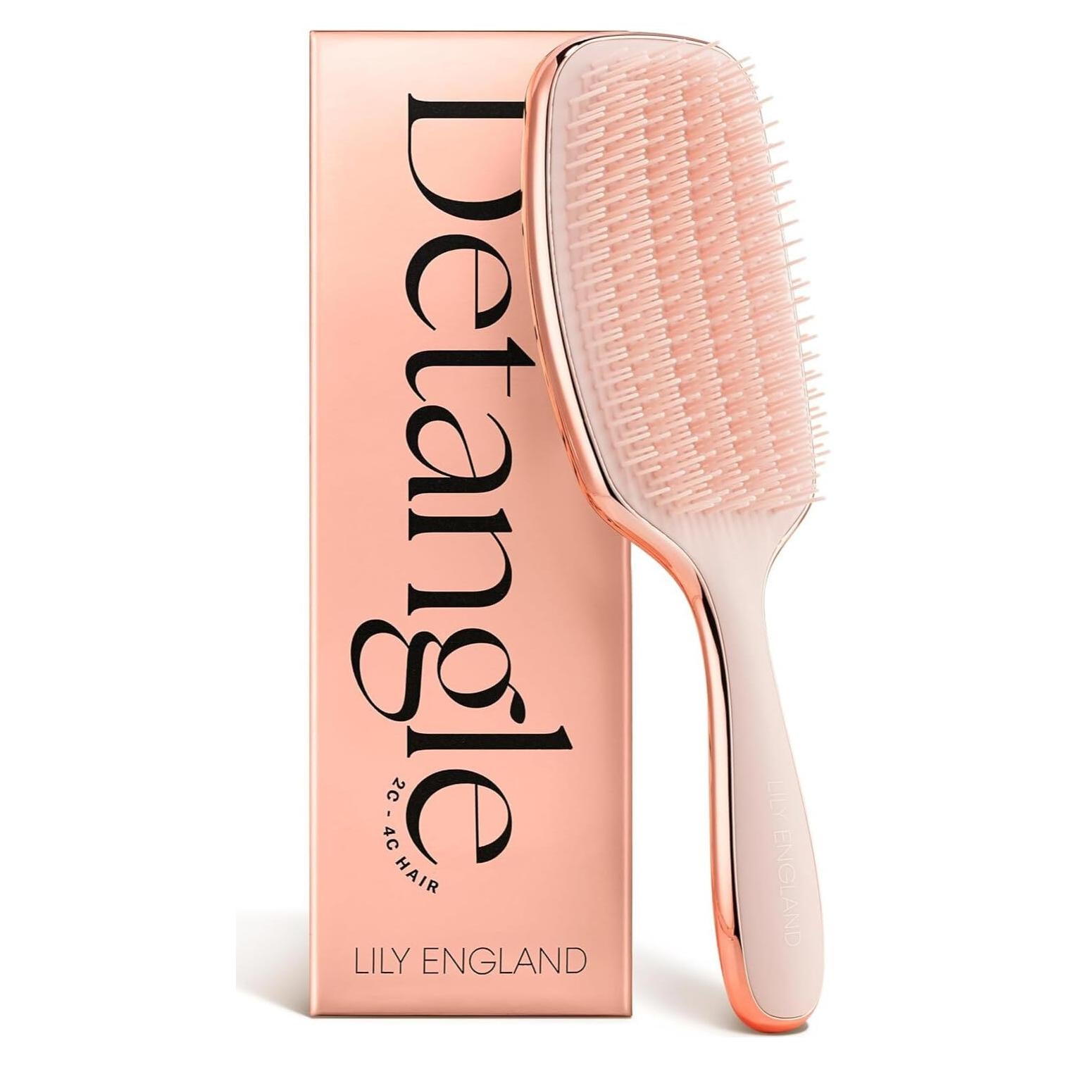 Cepillo Desenredante Lily England Rosa Dorado para Cabello Rizado