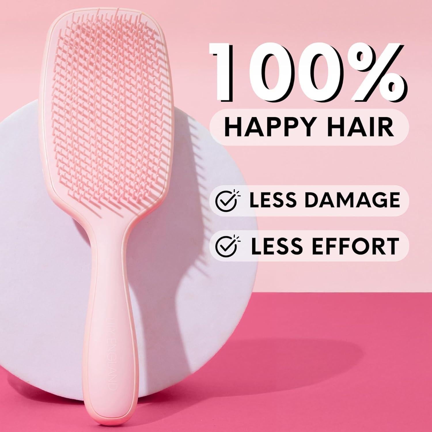 Cepillo Desenredante Lily England Rosa Dorado para Cabello Rizado