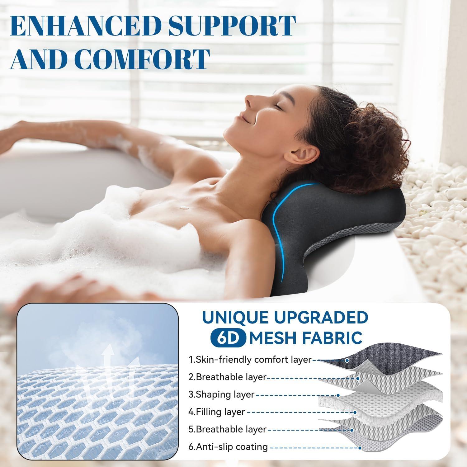 Almohada de Baño de Cuerpo Completo Snlewrtu Gris 132x42 cm