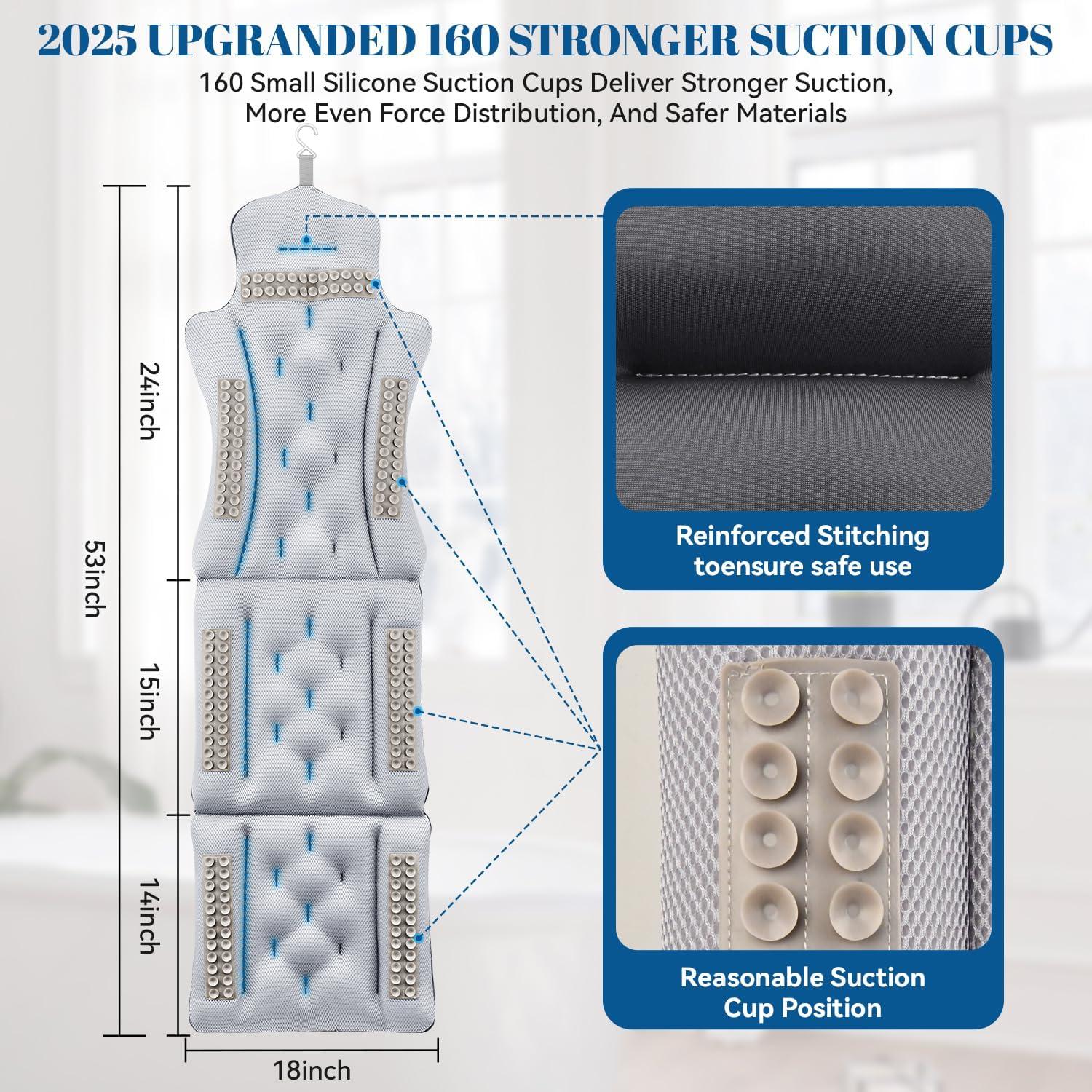 Almohada de Baño de Cuerpo Completo Snlewrtu Gris 132x42 cm