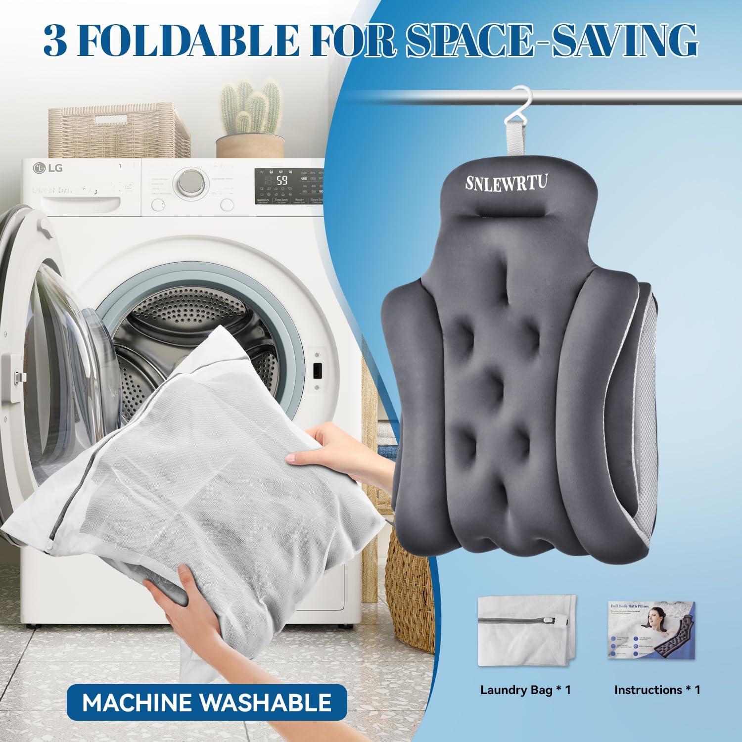 Almohada de Baño de Cuerpo Completo Snlewrtu Gris 132x42 cm