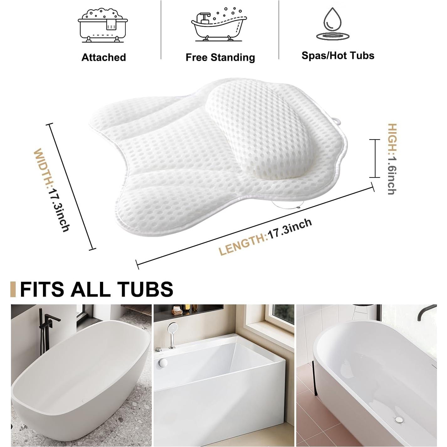 Almohada de Baño de Lujo Idle Hippo con Ventosas Antideslizantes