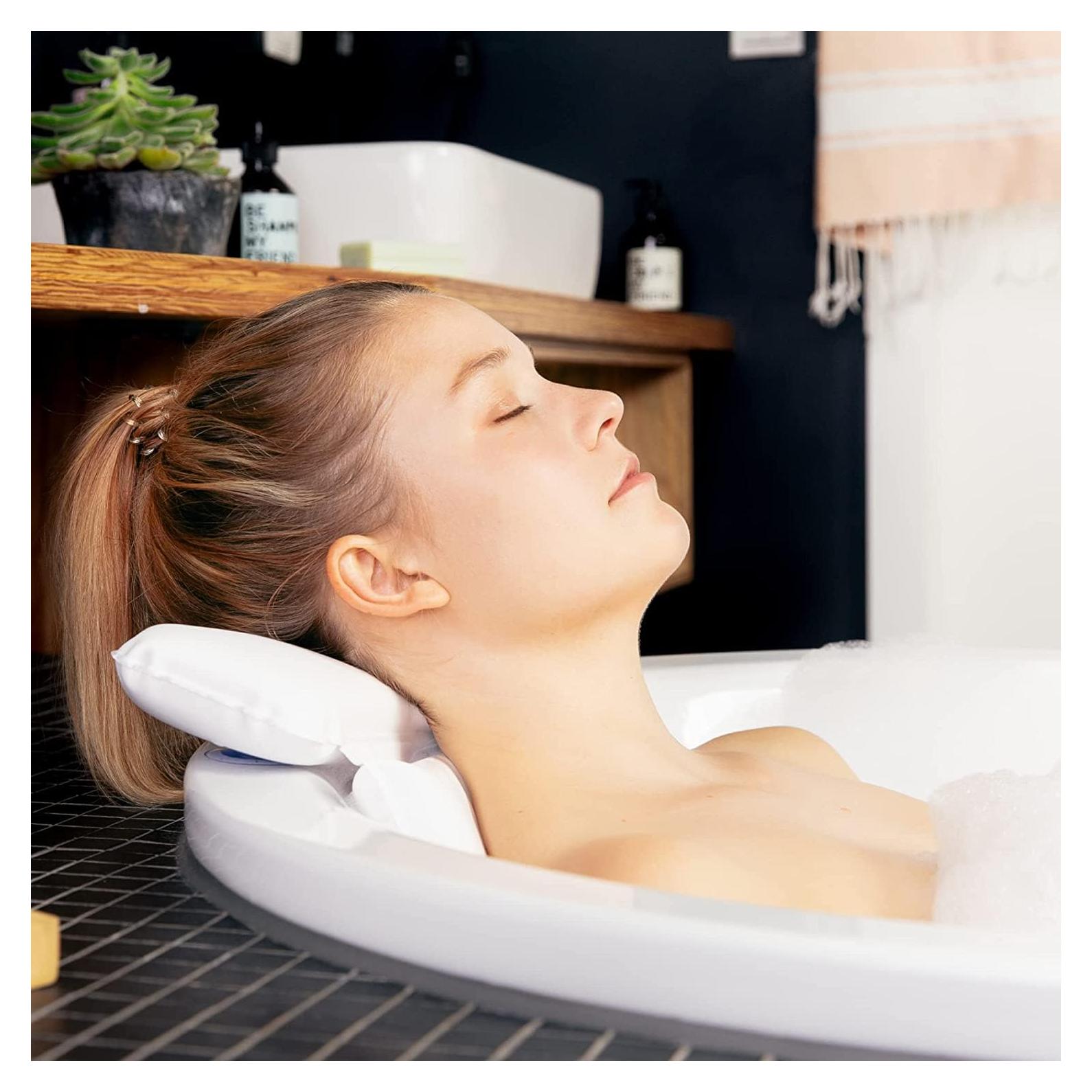 Almohada de Baño TranquilBeauty Blanca PVC Alivio Dolor 35x36cm