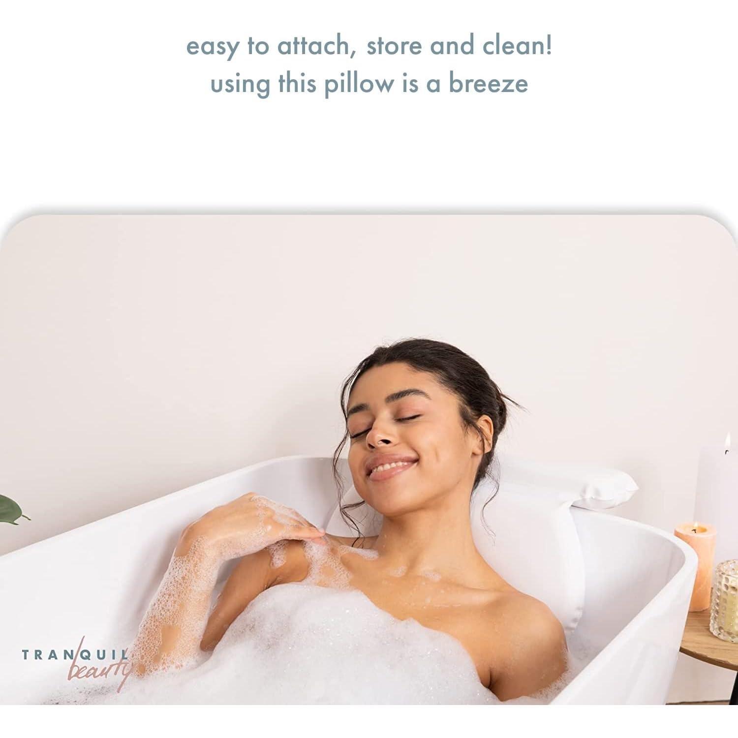 Almohada de Baño TranquilBeauty Blanca PVC Alivio Dolor 35x36cm