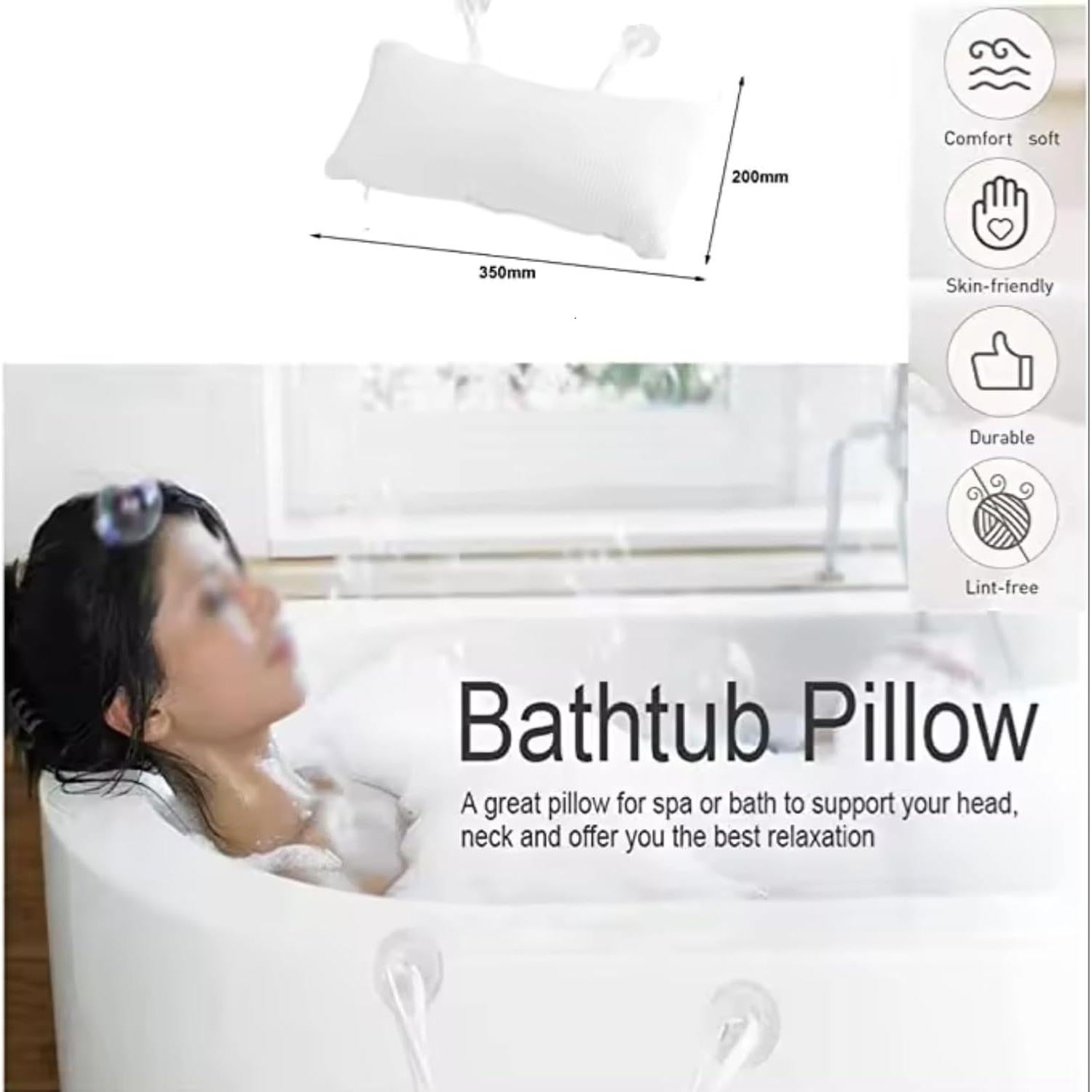 Almohada Antideslizante para Baño YUET Inflable PVC 32.9x18cm