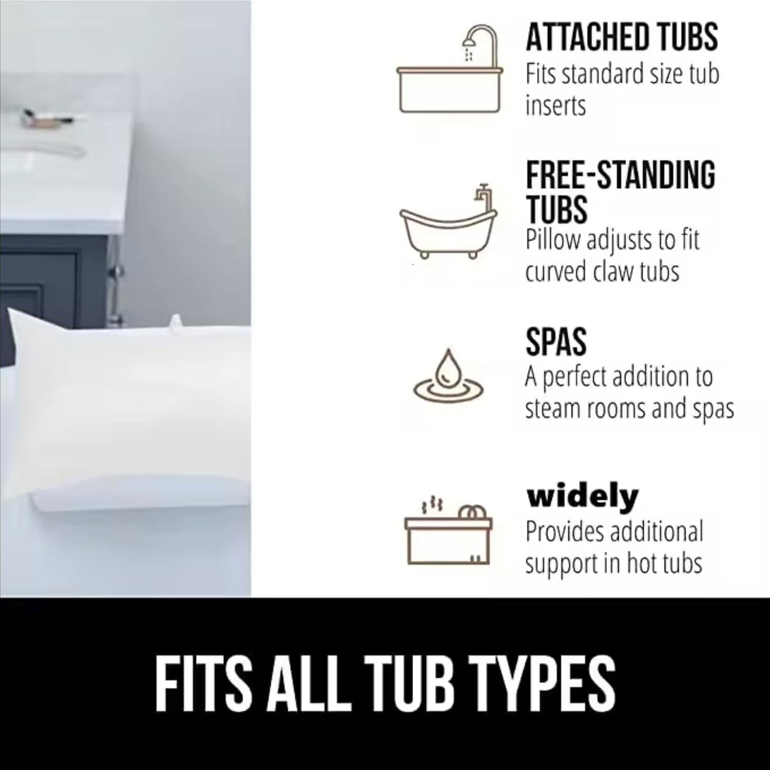 Almohada Antideslizante para Baño YUET Inflable PVC 32.9x18cm