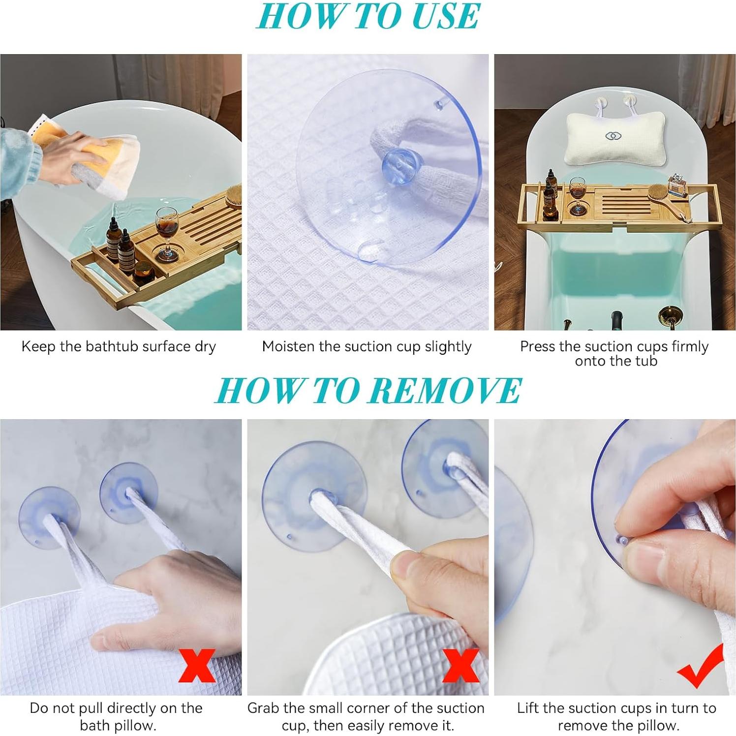 Almohada Antideslizante para Baño YUET Inflable PVC 32.9x18cm