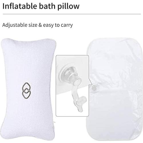 Almohada Antideslizante para Baño YUET Inflable PVC 32.9x18cm