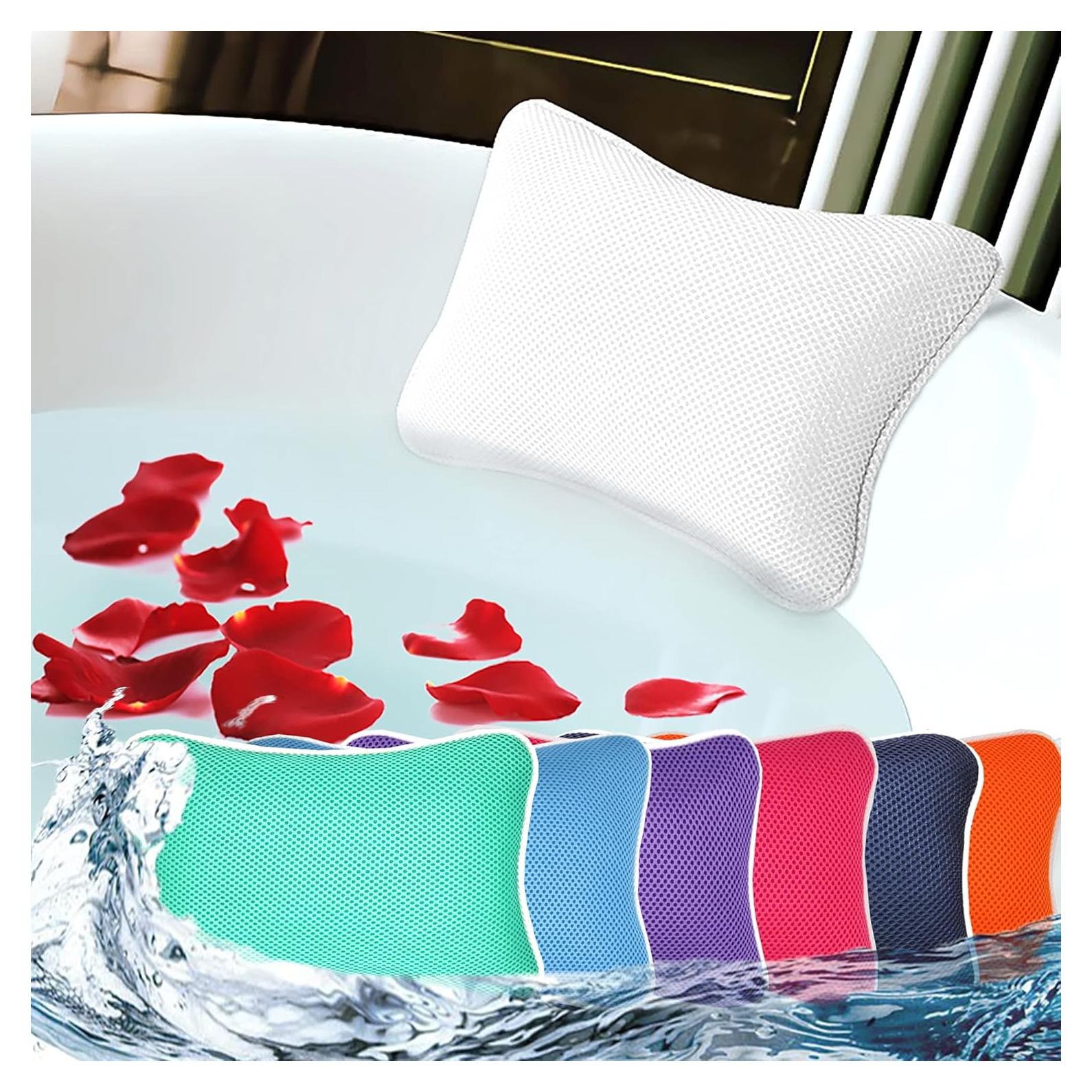 Almohada de Baño Antideslizante con Ventosas - Blanco Roto