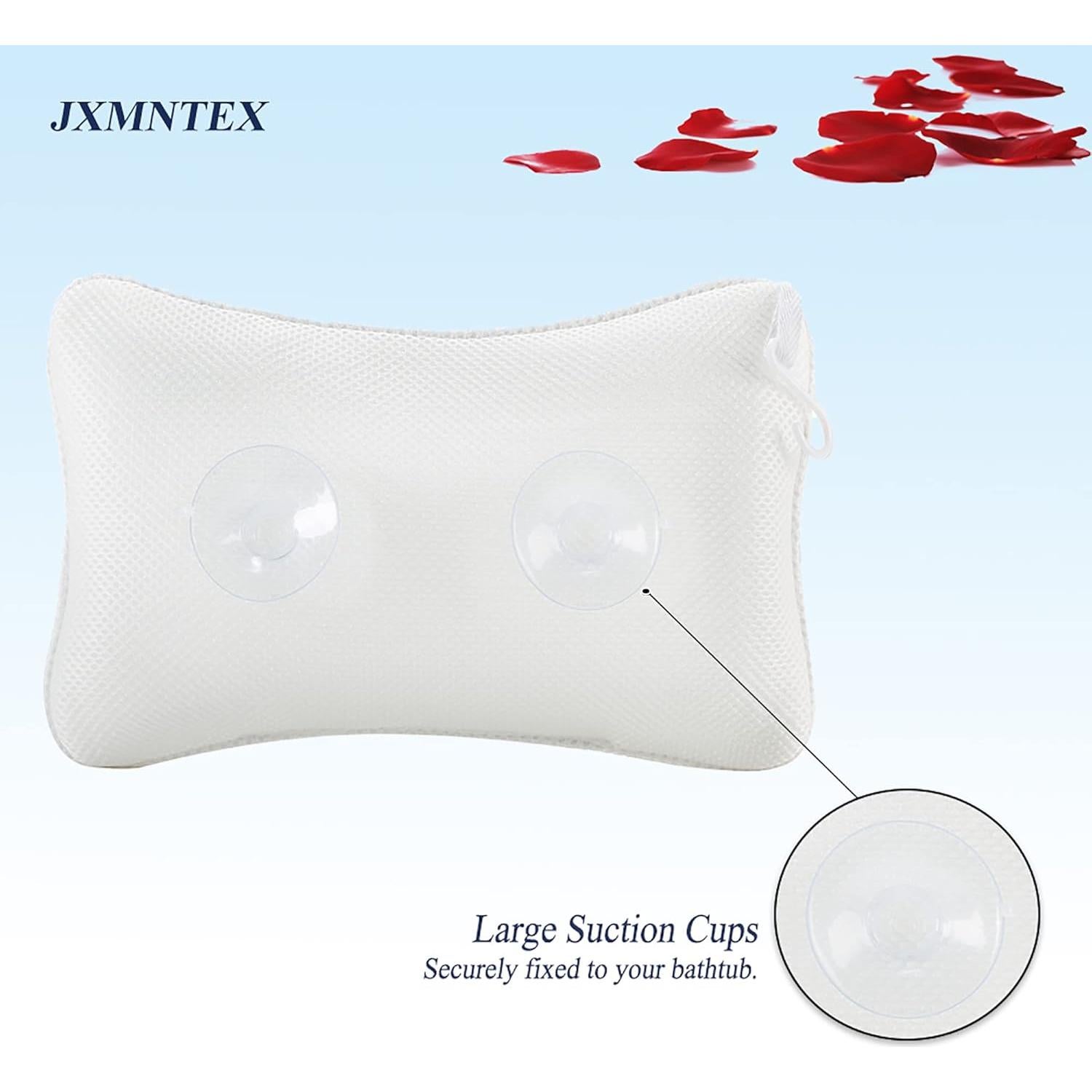 Almohada de Baño Antideslizante con Ventosas - Blanco Roto