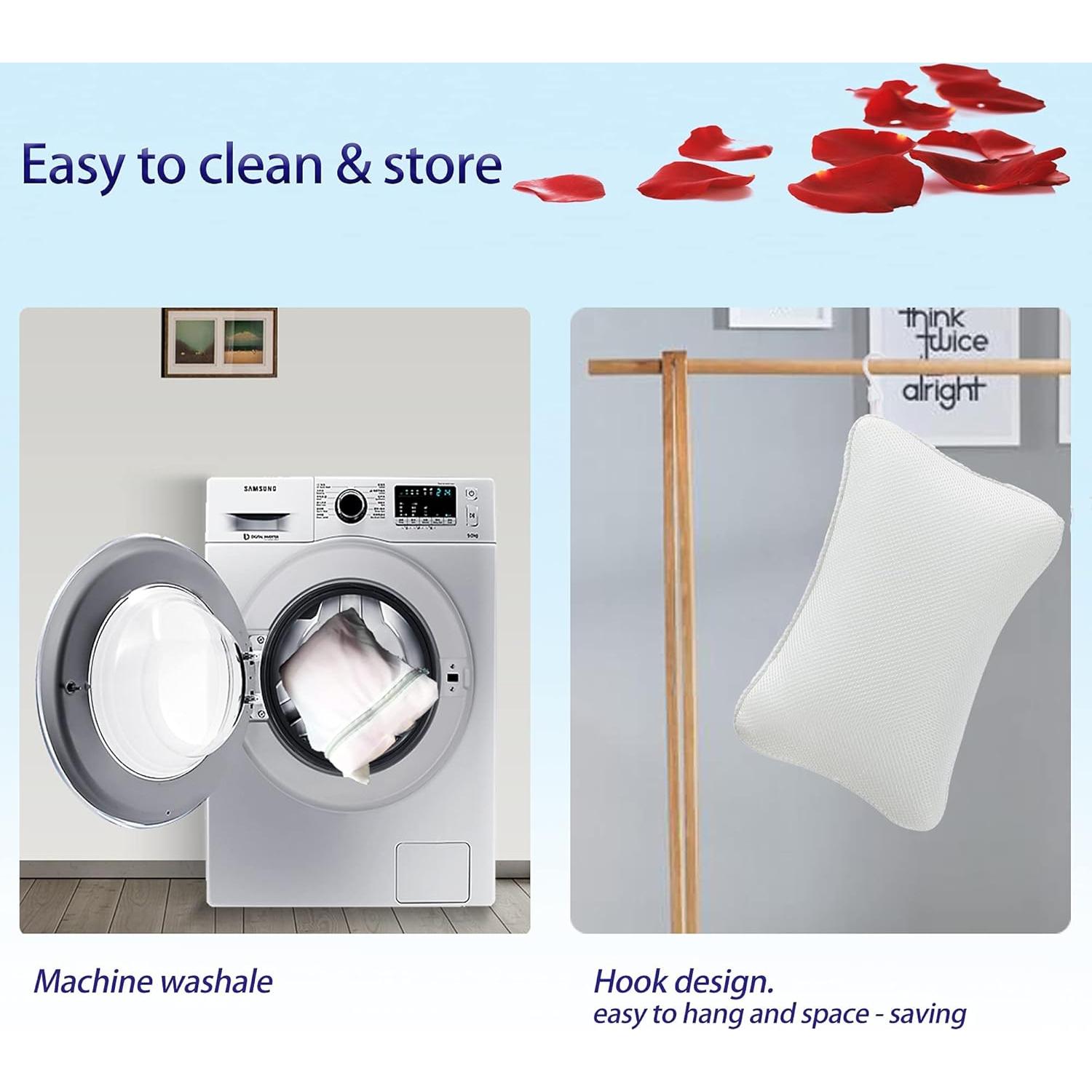 Almohada de Baño Antideslizante con Ventosas - Blanco Roto