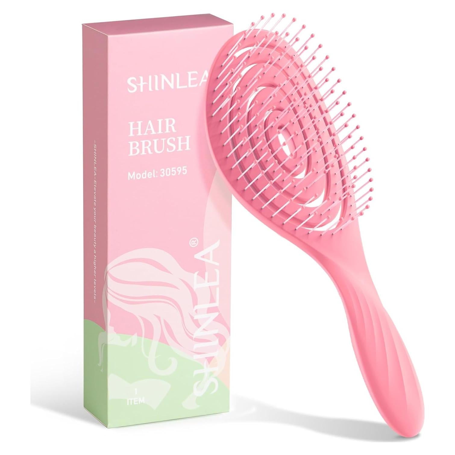 Cepillo Desenredante SHINLEA Rosa para Todo Tipo de Cabello