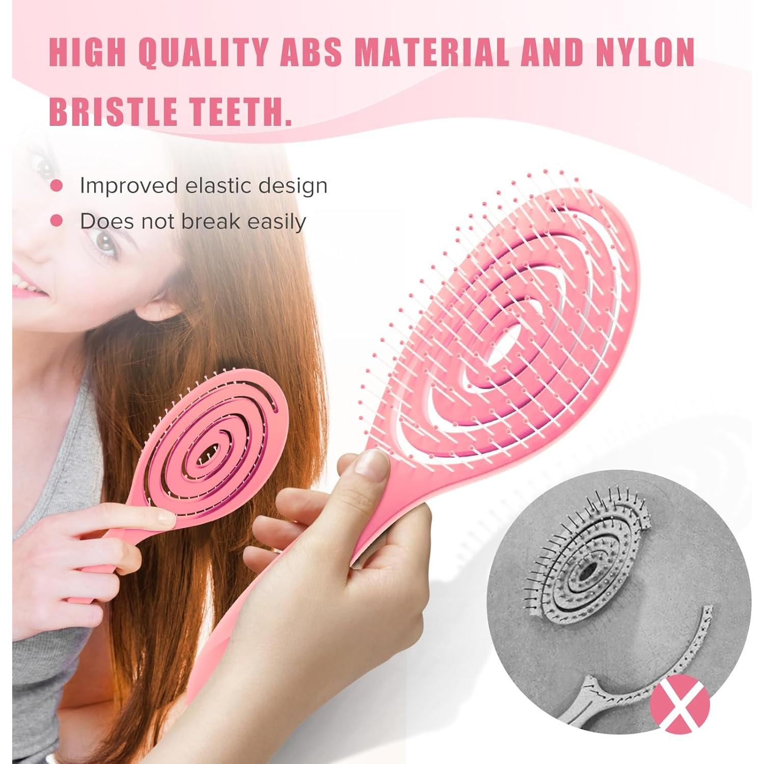 Cepillo Desenredante SHINLEA Rosa para Todo Tipo de Cabello