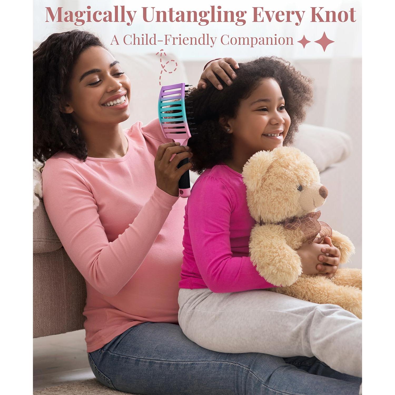 Cepillo Desenredante KTKUDY para Cabello Húmedo o Seco - 1 Unidad