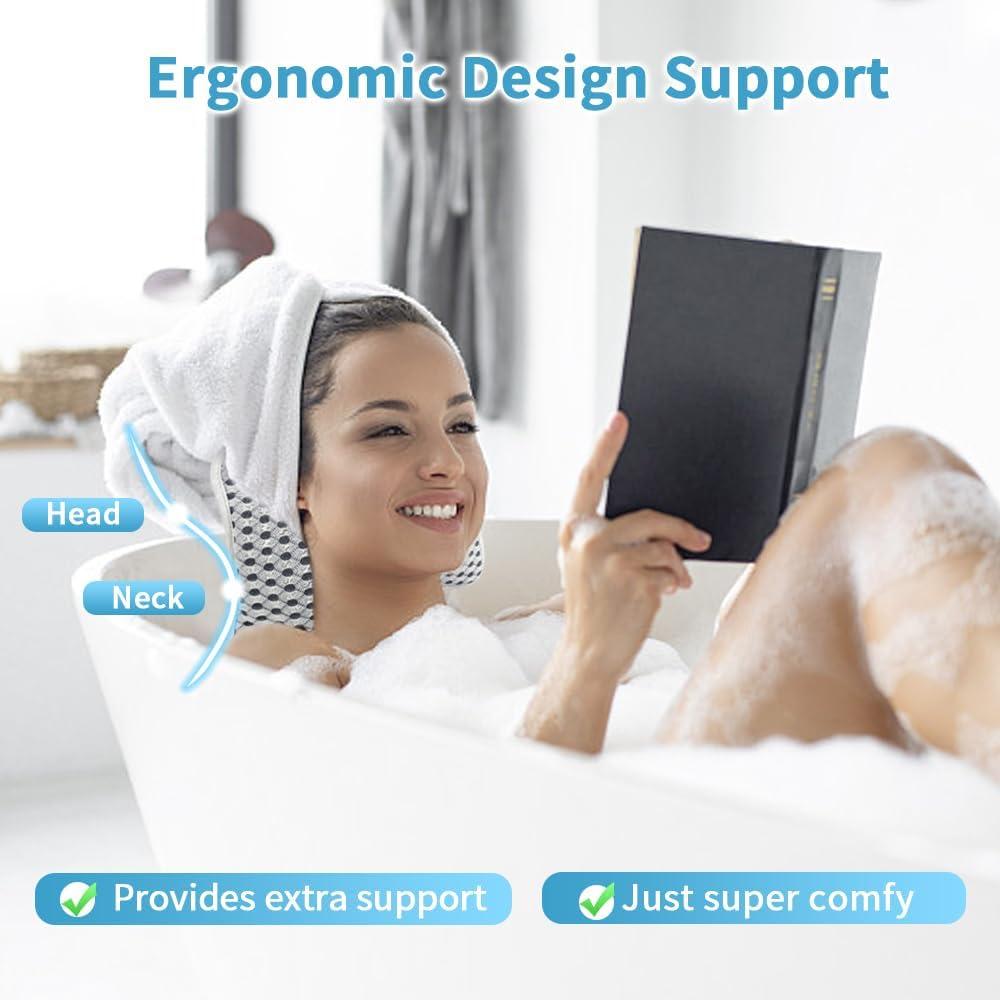 Almohada de Baño de Lujo CONBELLA con Ventosas Antideslizantes