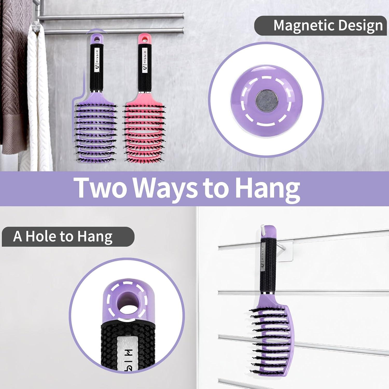 Juego de 2 cepillos desenredantes HIPPIH de jabalí para cabello