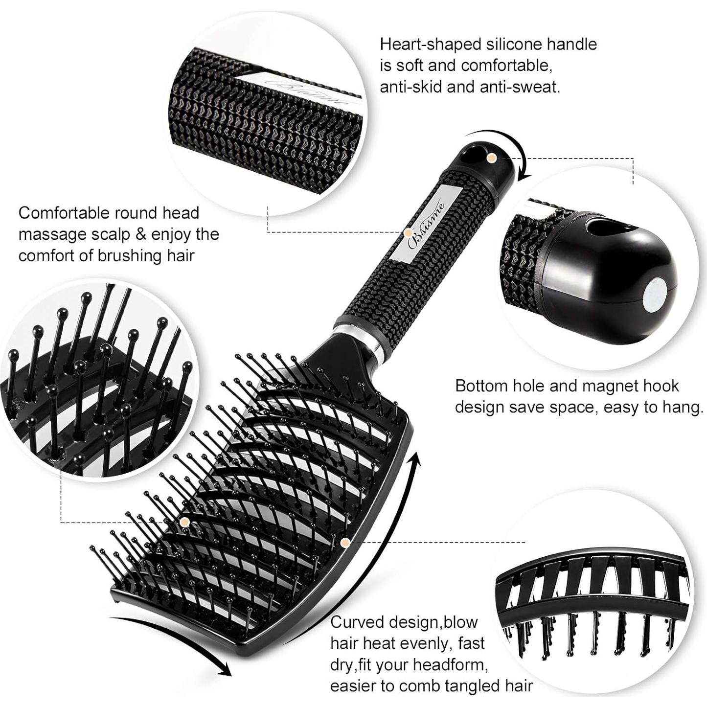 Cepillo Ventilado Curvado Bsisme para Secado Rápido 24.5cm