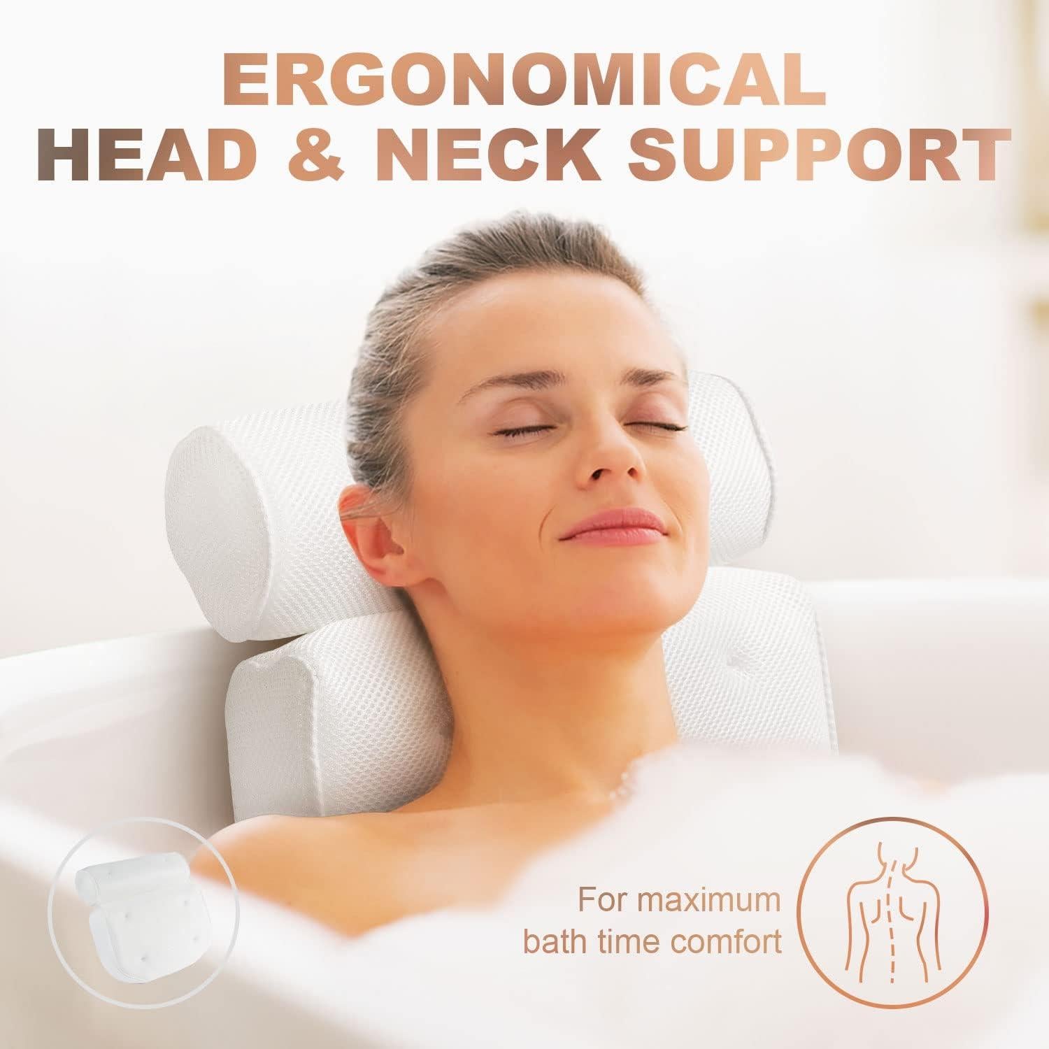 Almohada de Baño Vanstormy - Soporte Cuello y Espalda 38.8x33.4cm