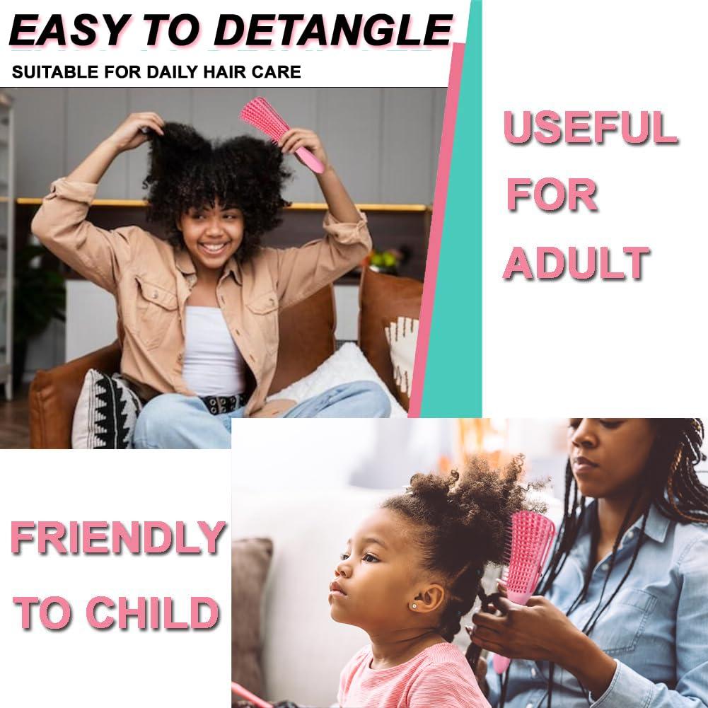 Juego de Cepillos Desenredantes EZ 5 Piezas Rosa y Negro