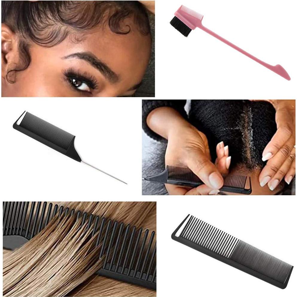 Juego de Cepillos Desenredantes EZ 5 Piezas Rosa y Negro