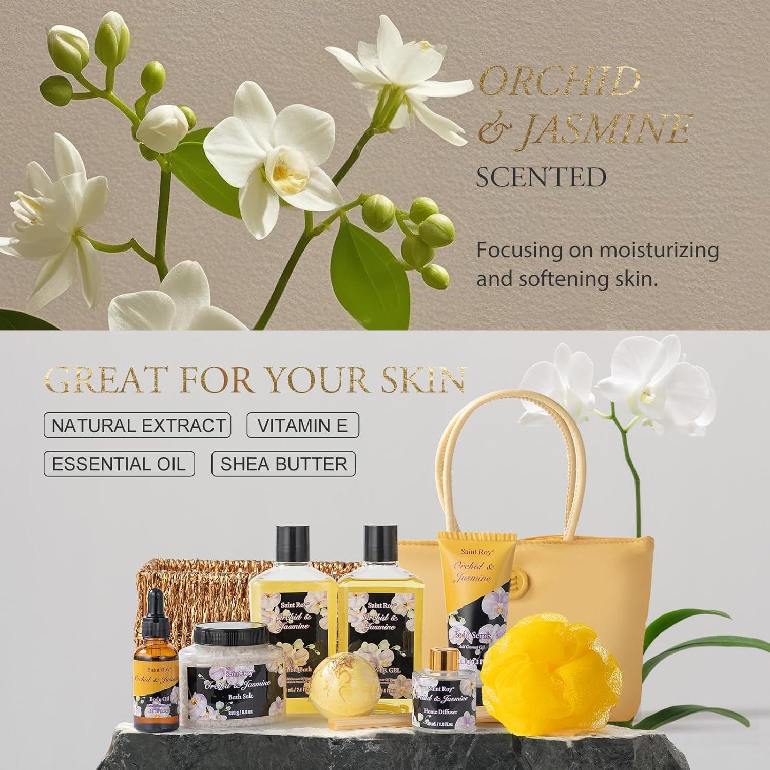 Canasta de Regalo Spa 15 Piezas Saint Roy Orquídea Jazmín