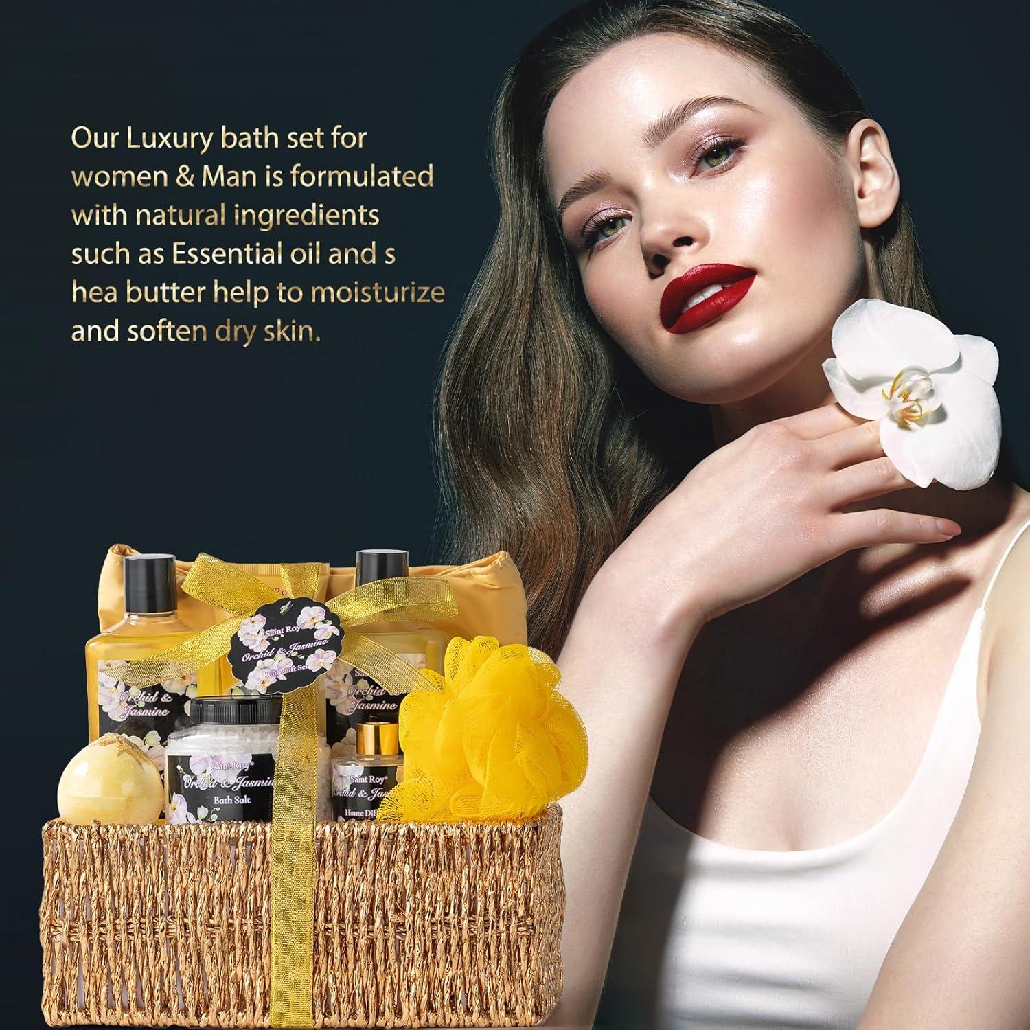 Canasta de Regalo Spa 15 Piezas Saint Roy Orquídea Jazmín