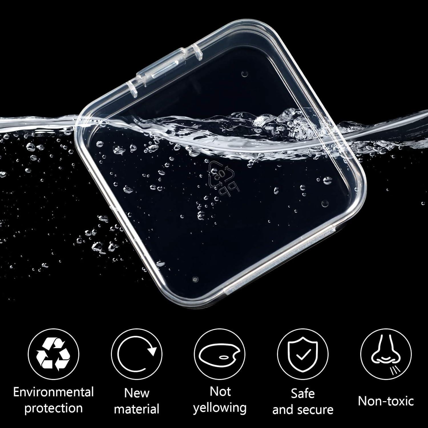 6 Contenedores de Plástico Transparente Jetec 5.4x5.4x2 cm