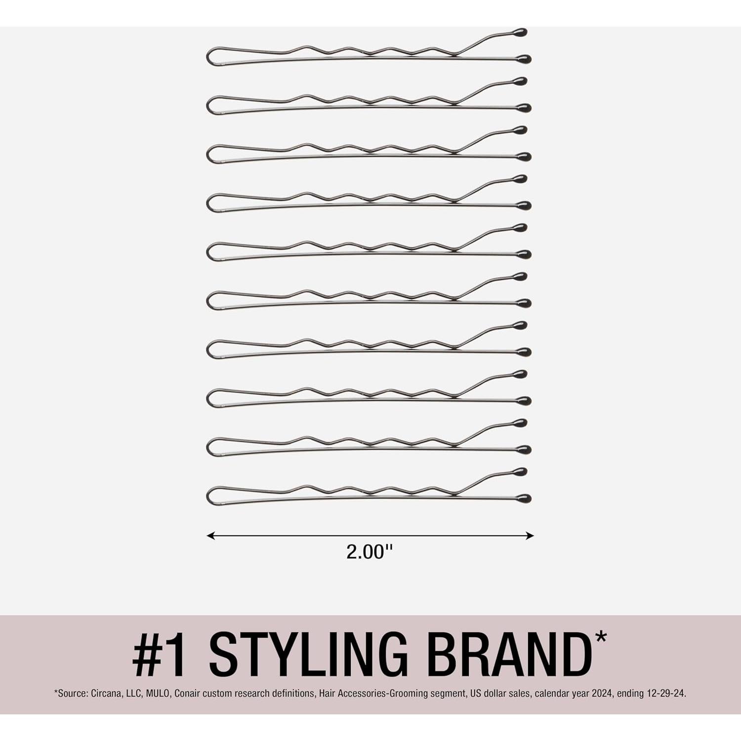 Conair Horquillas Negras 75 Unidades con Estuche de Almacenamiento