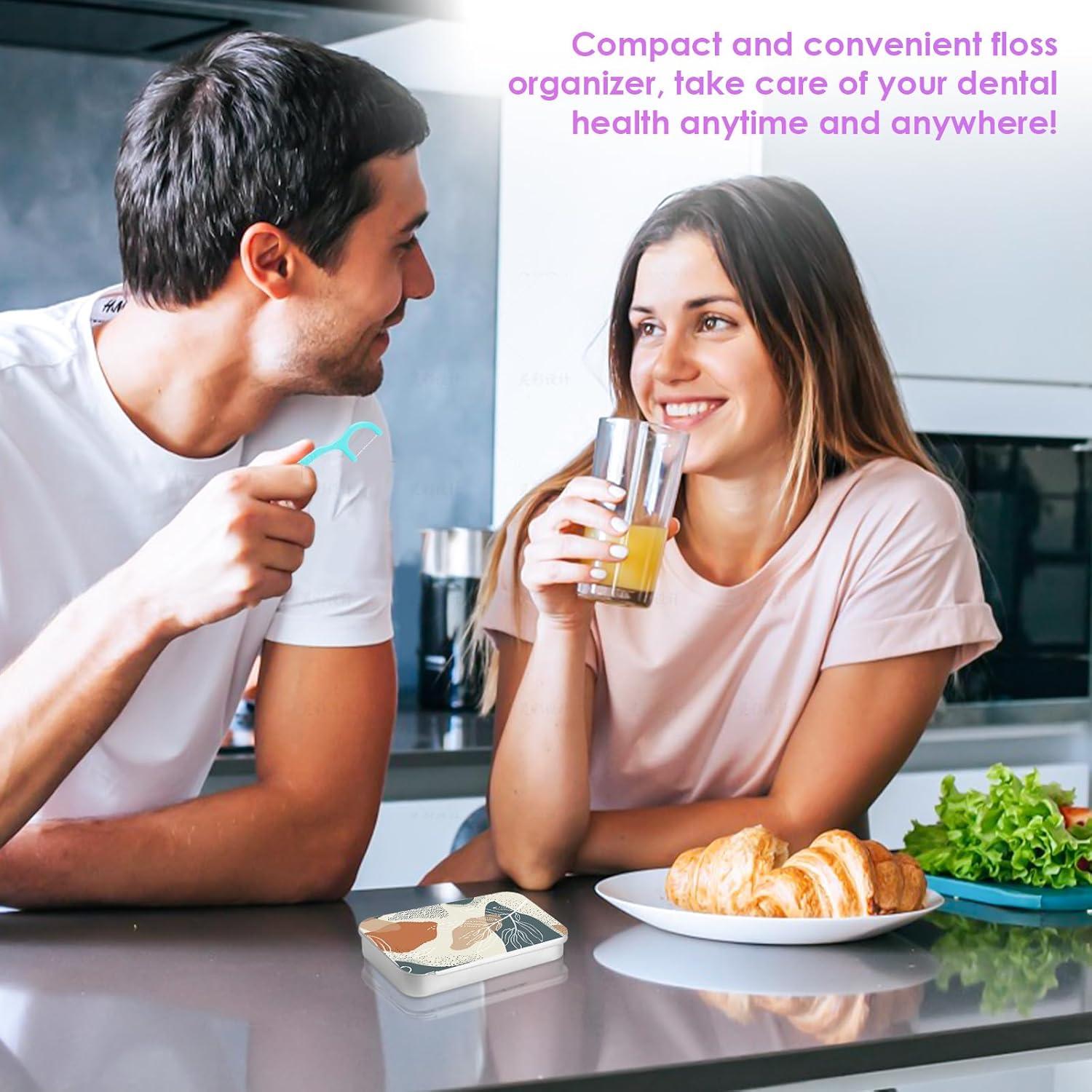 Estuche de Palillos de Hilo Dental Gerkia 2 Pack Bohemio