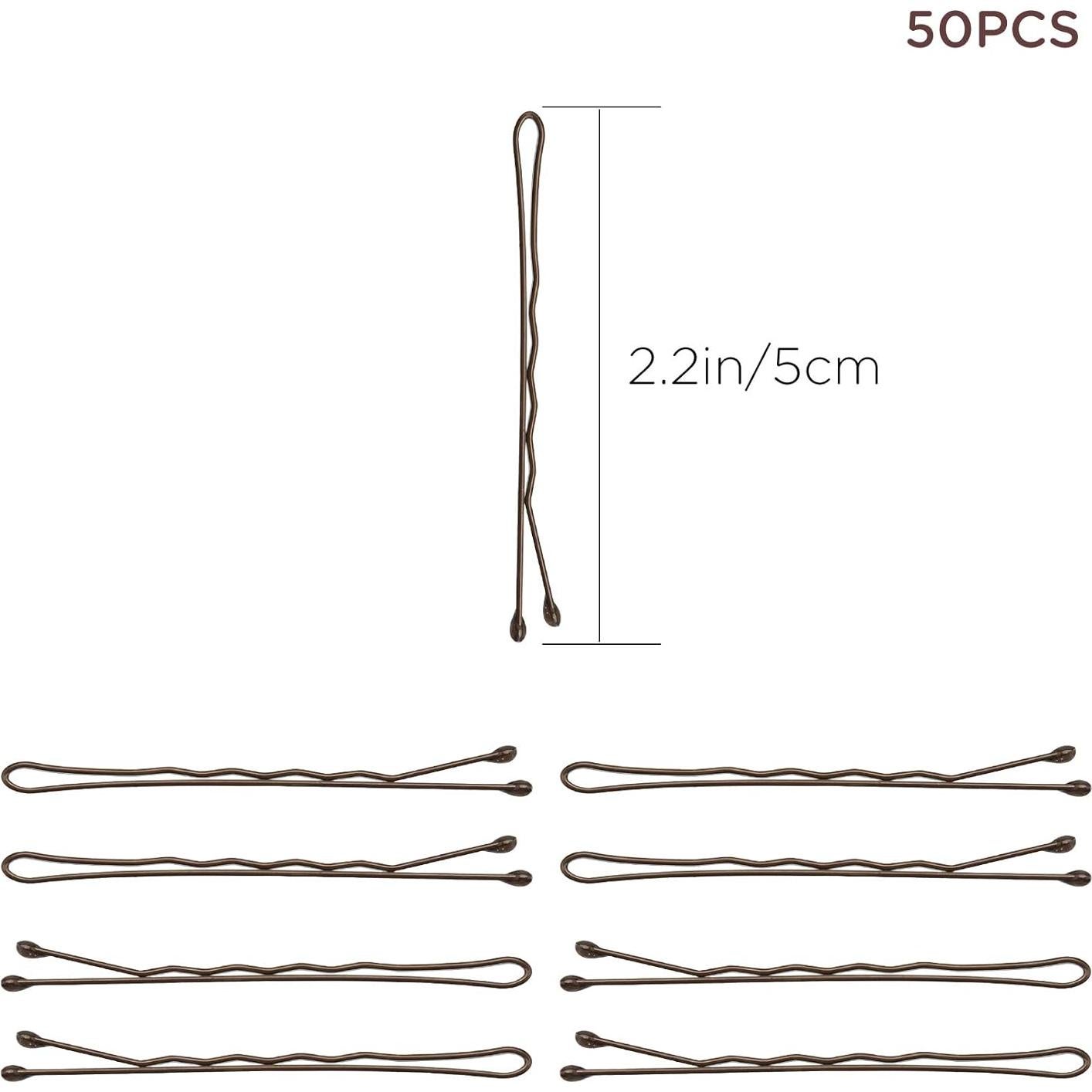 Kit de 50 Horquillas para el Cabello AIEX - Marrón, 5cm