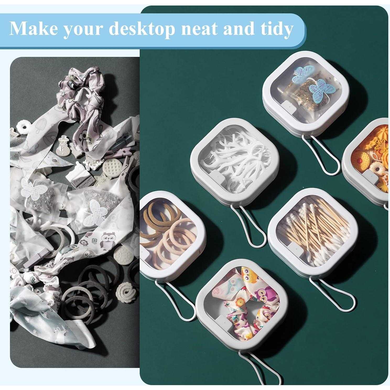 Organizador de Coletas de Cabello Kathfly 4 Pcs Blanco Portátil