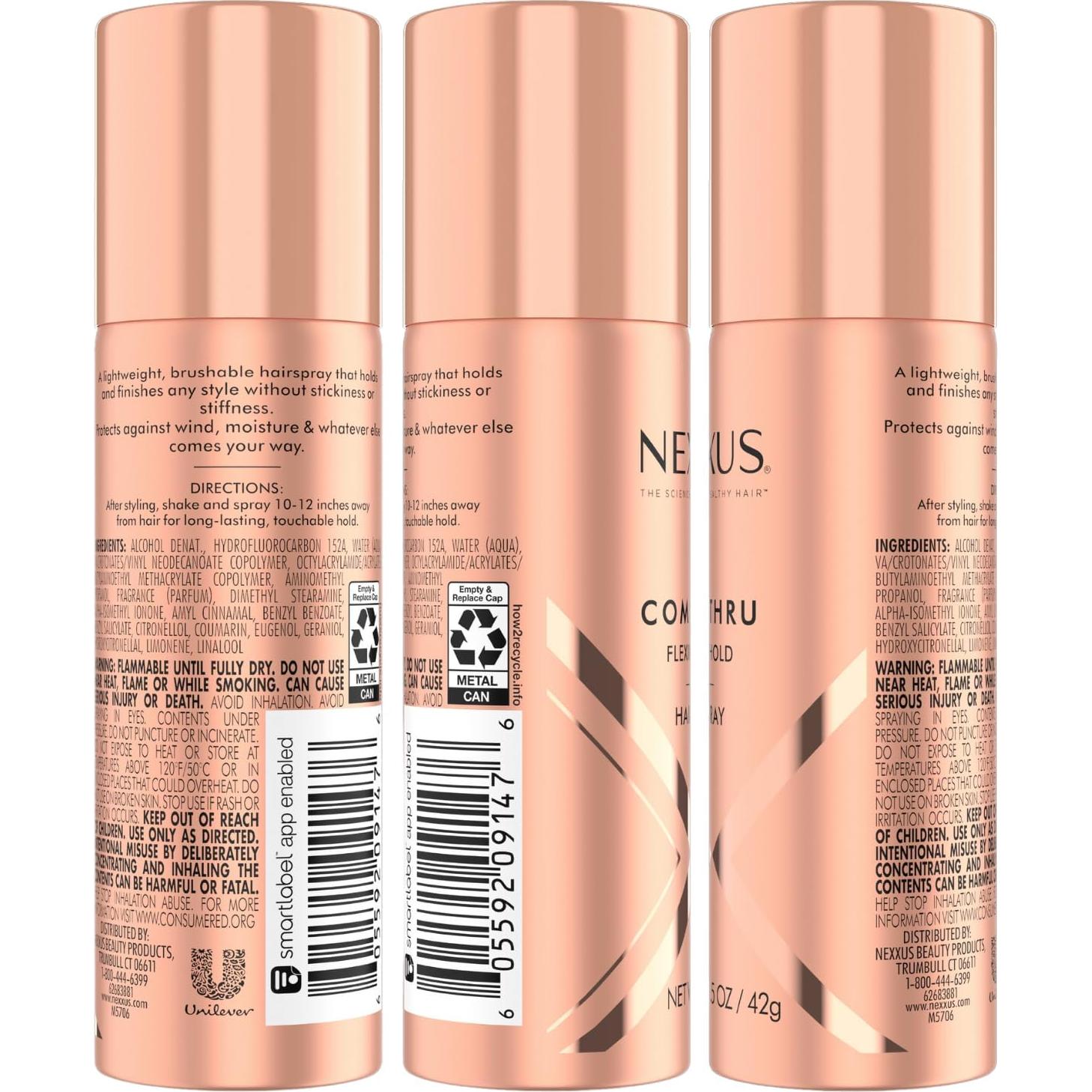 Spray para Cabello Nexxus Comb Thru Flexible Hold 4-Pack 42g