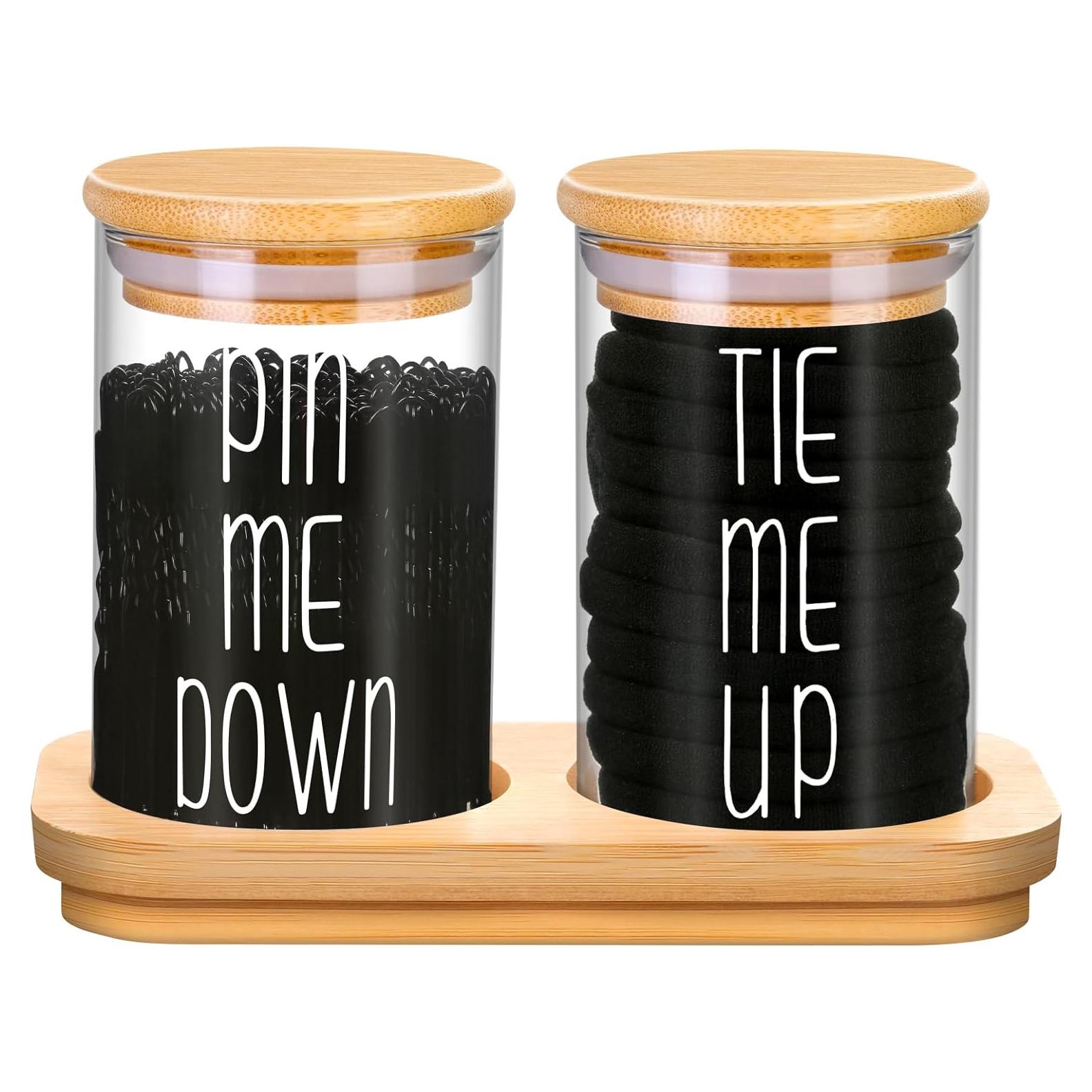 Juego de 2 Frascos de Vidrio Lucomb para Baño - Organizador