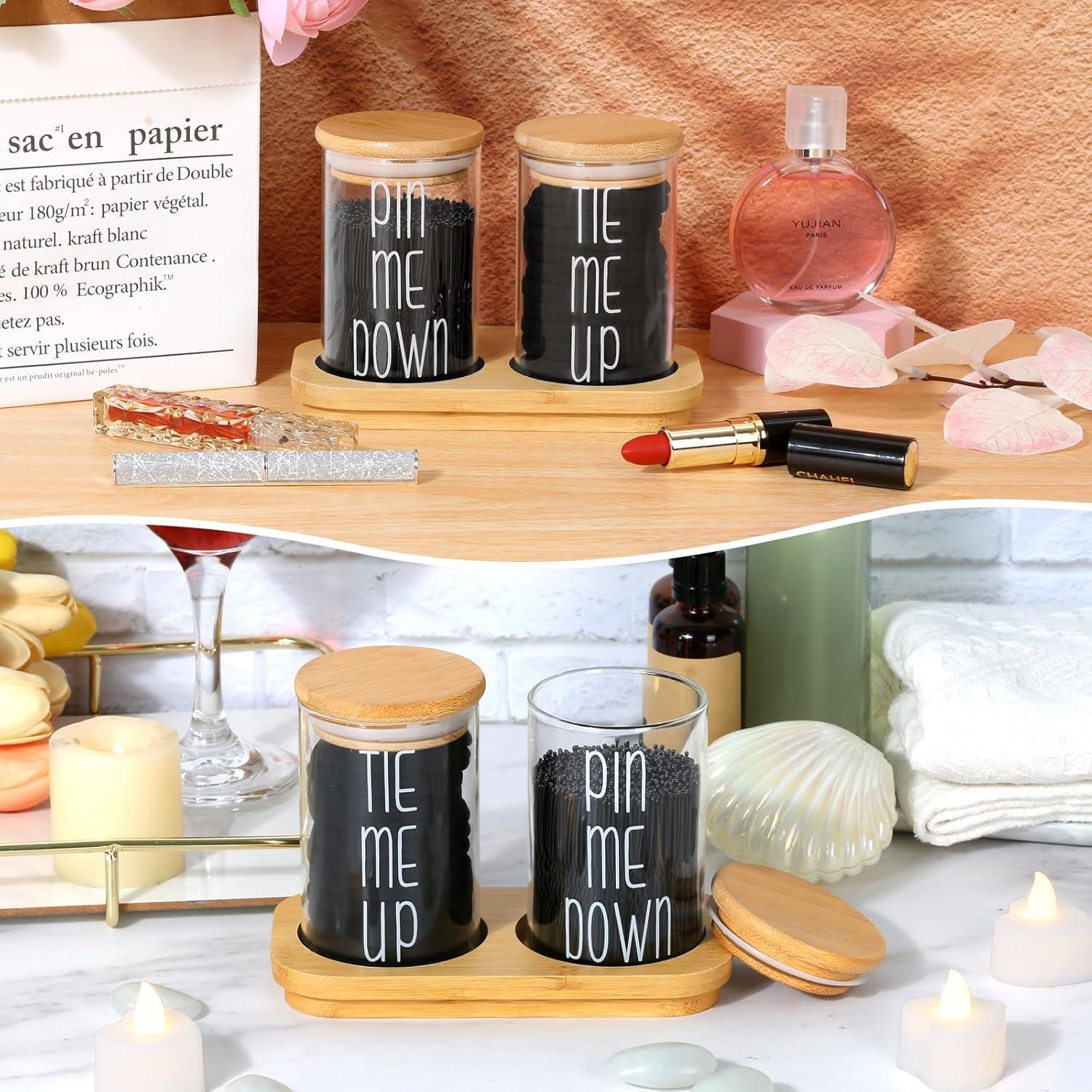 Juego de 2 Frascos de Vidrio Lucomb para Baño - Organizador