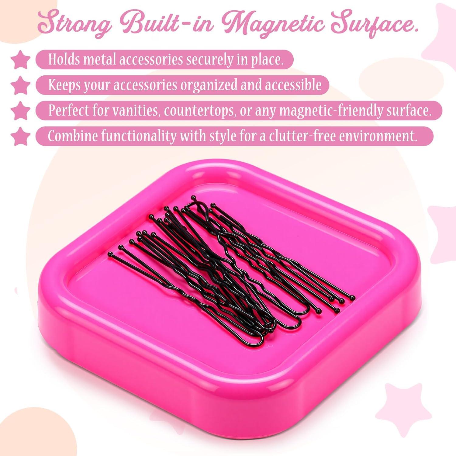 Soporte Magnético para Horquillas Rosa Tellegloww 9x9 cm