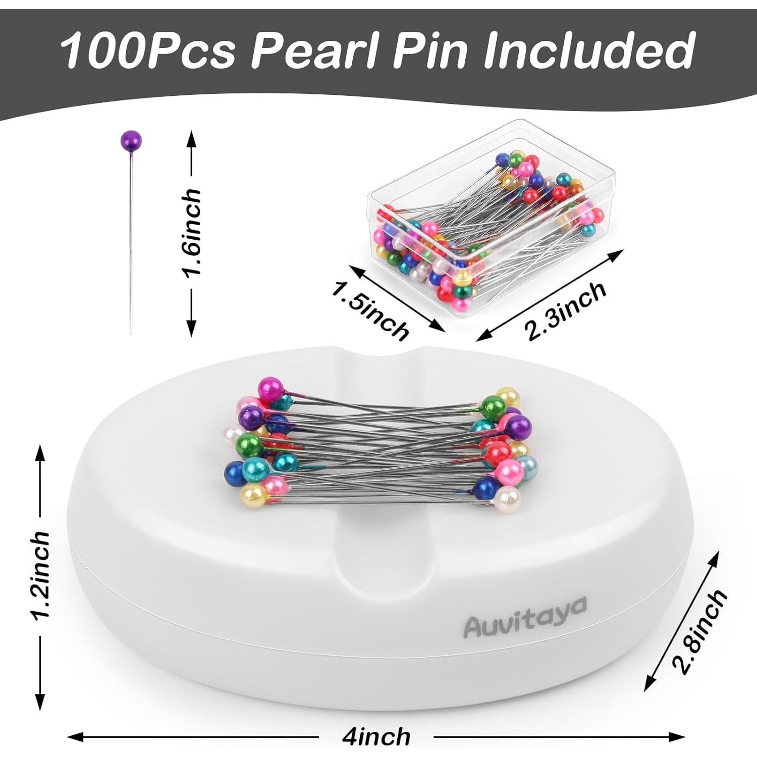 Soporte Magnético Auvitaya para Alfileres y Agujas - Blanco